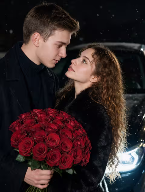 Розы в снегу и мы ближе, чем свет фар